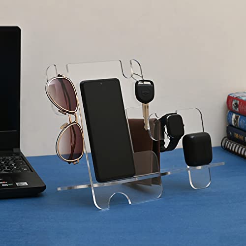 Gift Kya De GKD 5 in 1 Organizer with Mobile Stand Thoughtful Gifts for Men Anniversary, Birthday Gift for Brother, Boyfriend Rakhi Gift for Brother Gift for Husband Table Teachers Day Gift (Ice) - Image 1