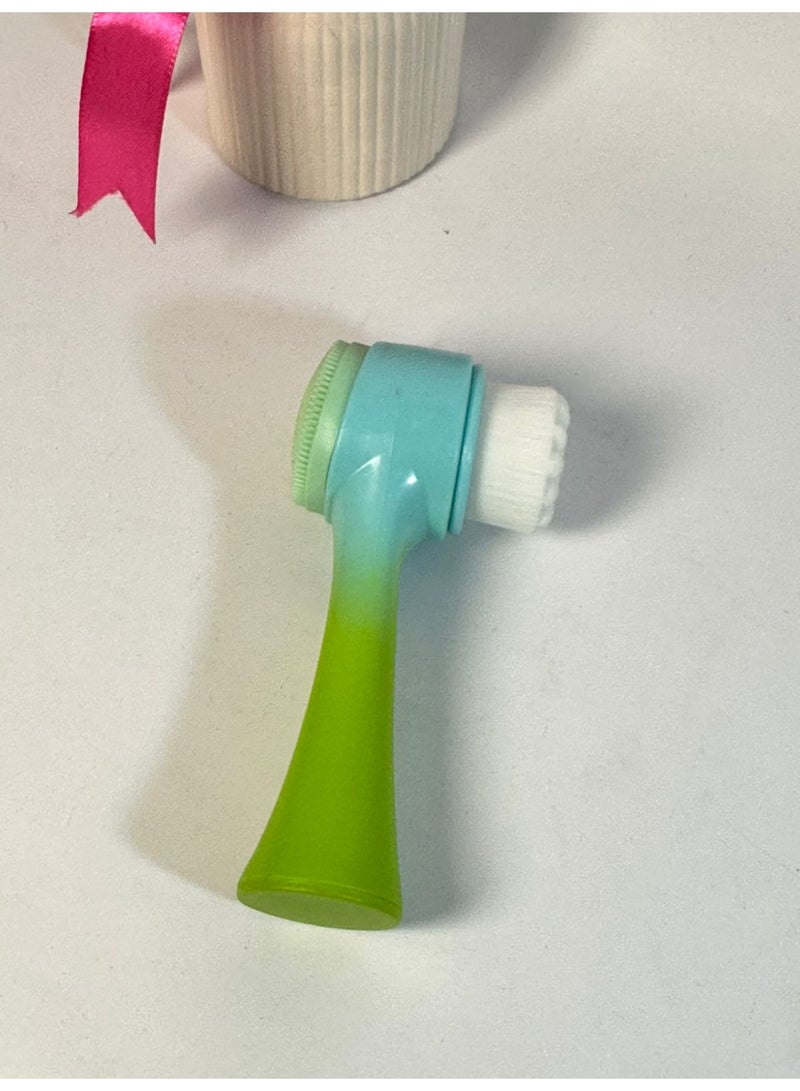 Silicone Facial Scrubber Manual Dual Face Wash Brush for Deep Pore Exfoliation Makeup Massaging MAY VARY COLOR - Image 3