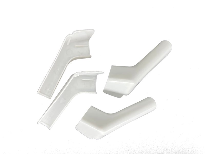 xyocx Camper Rain Gutter 2 Right 2 Left kit RV Rain Gutter Trailer Rain Gutter 655-FLEX-PW-A fits RV Trailer Camper Hardware Extended Rain Gutter Spout Spout Gutter Rails(4 Pack) - Image 1