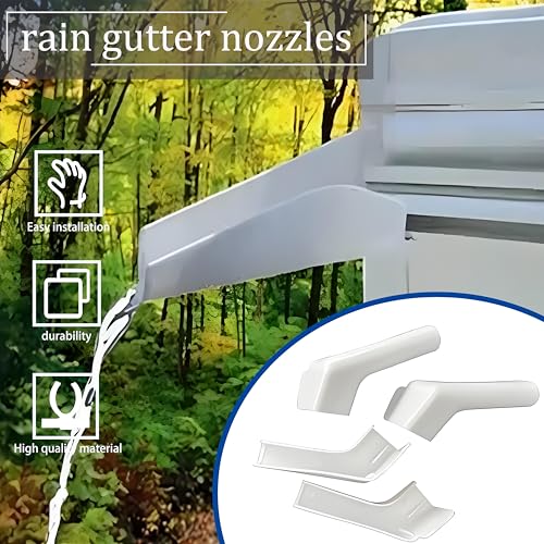 xyocx Camper Rain Gutter 2 Right 2 Left kit RV Rain Gutter Trailer Rain Gutter 655-FLEX-PW-A fits RV Trailer Camper Hardware Extended Rain Gutter Spout Spout Gutter Rails(4 Pack) - Image 2