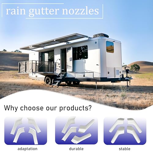 xyocx Camper Rain Gutter 2 Right 2 Left kit RV Rain Gutter Trailer Rain Gutter 655-FLEX-PW-A fits RV Trailer Camper Hardware Extended Rain Gutter Spout Spout Gutter Rails(4 Pack) - Image 3