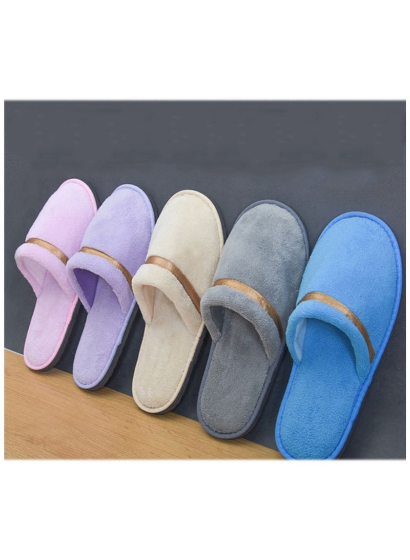 KASTWAVE Spa Slippers - Coral Fleece Closed Toe Hotel Slippers - Washable Non-Slip Travel Slippers for Guests - Home, Hotel, or Commercial Use - 1 Pair (43 Size Pink)  - Image 2