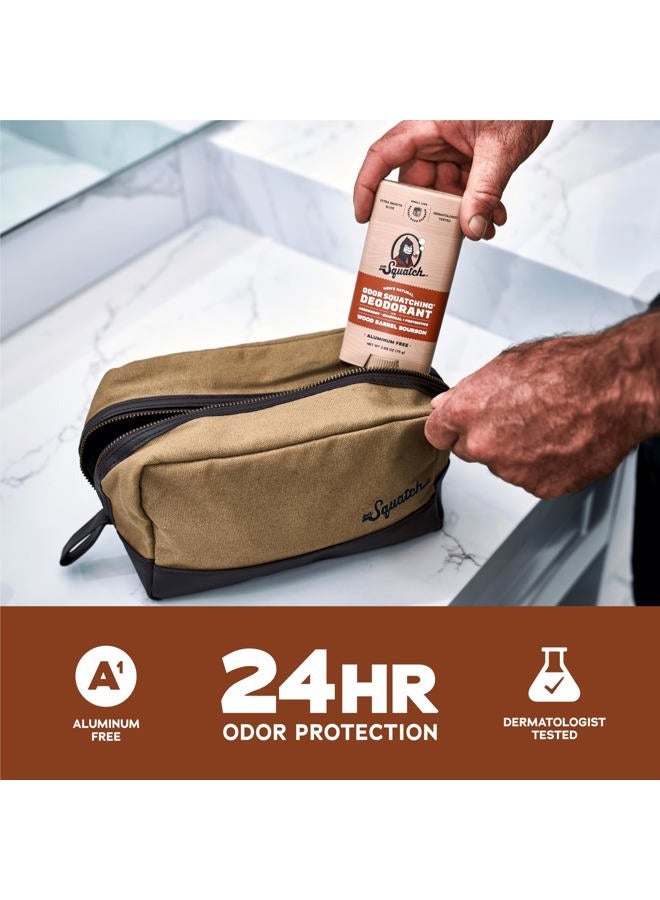 Dr. Squatch Natural Deodorant for Men 3 Pack Wood Barrel Bourbon – Odor-Squatching Men's Deodorant Aluminum Free (2.65 oz, 3 Pack) - Image 3