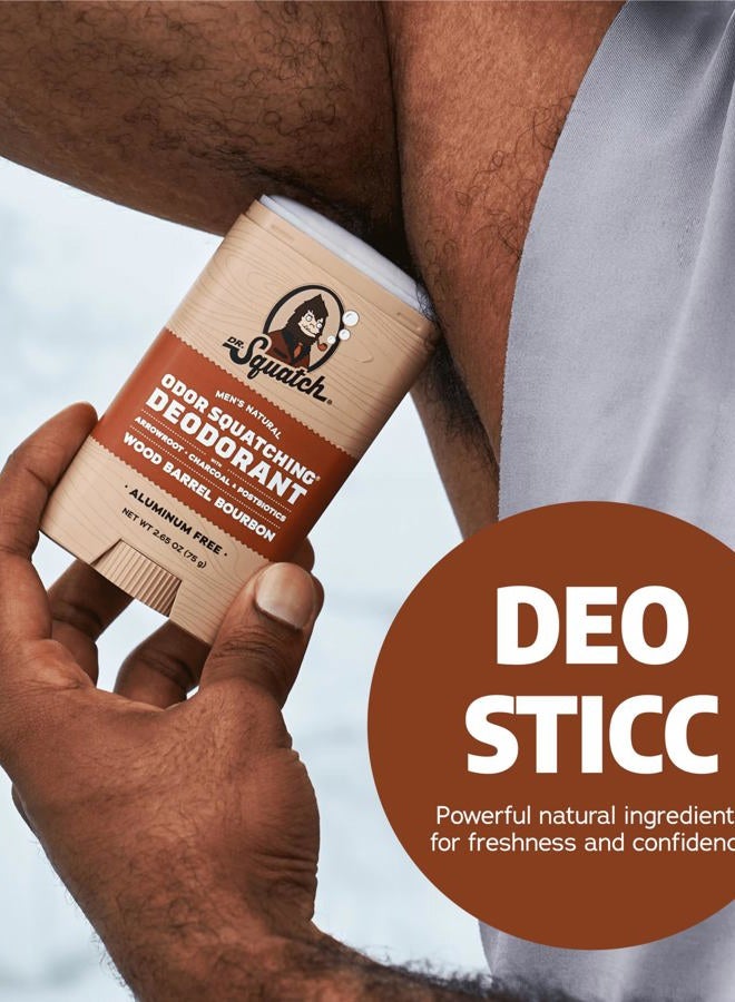Dr. Squatch Natural Deodorant for Men 3 Pack Wood Barrel Bourbon – Odor-Squatching Men's Deodorant Aluminum Free (2.65 oz, 3 Pack) - Image 5
