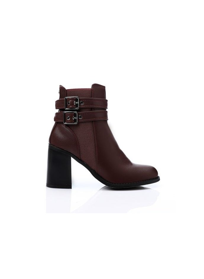 DejaVu - Women's double buckled strap half boots - Image 1