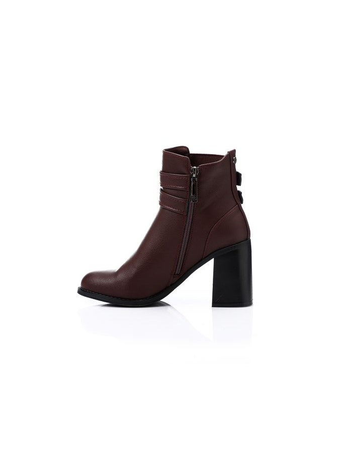 DejaVu - Women's double buckled strap half boots - Image 1
