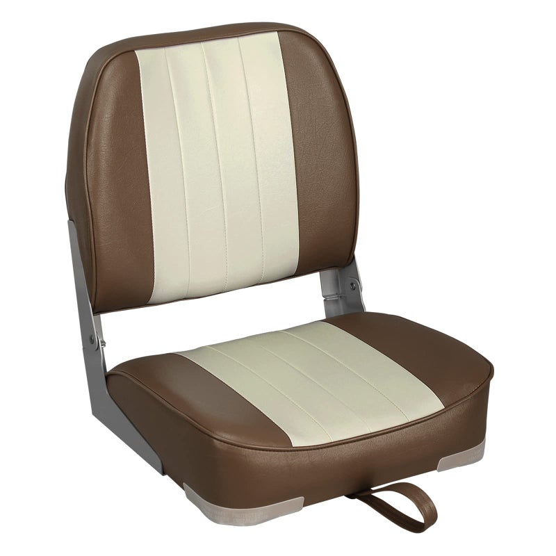 Leader Accessories New Low Back Folding Boat Seat (Brown/Sand) - Image 1