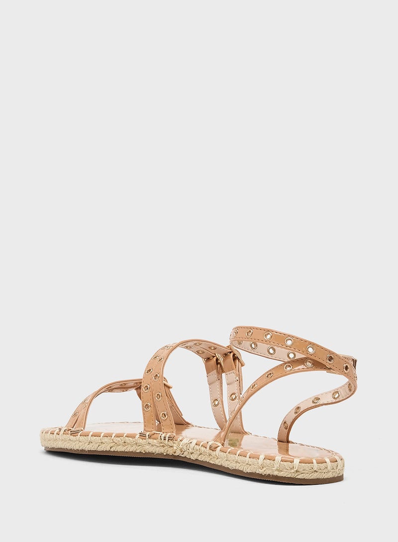 Ginger Studded Multi Strap Flat Sandal - Image 3
