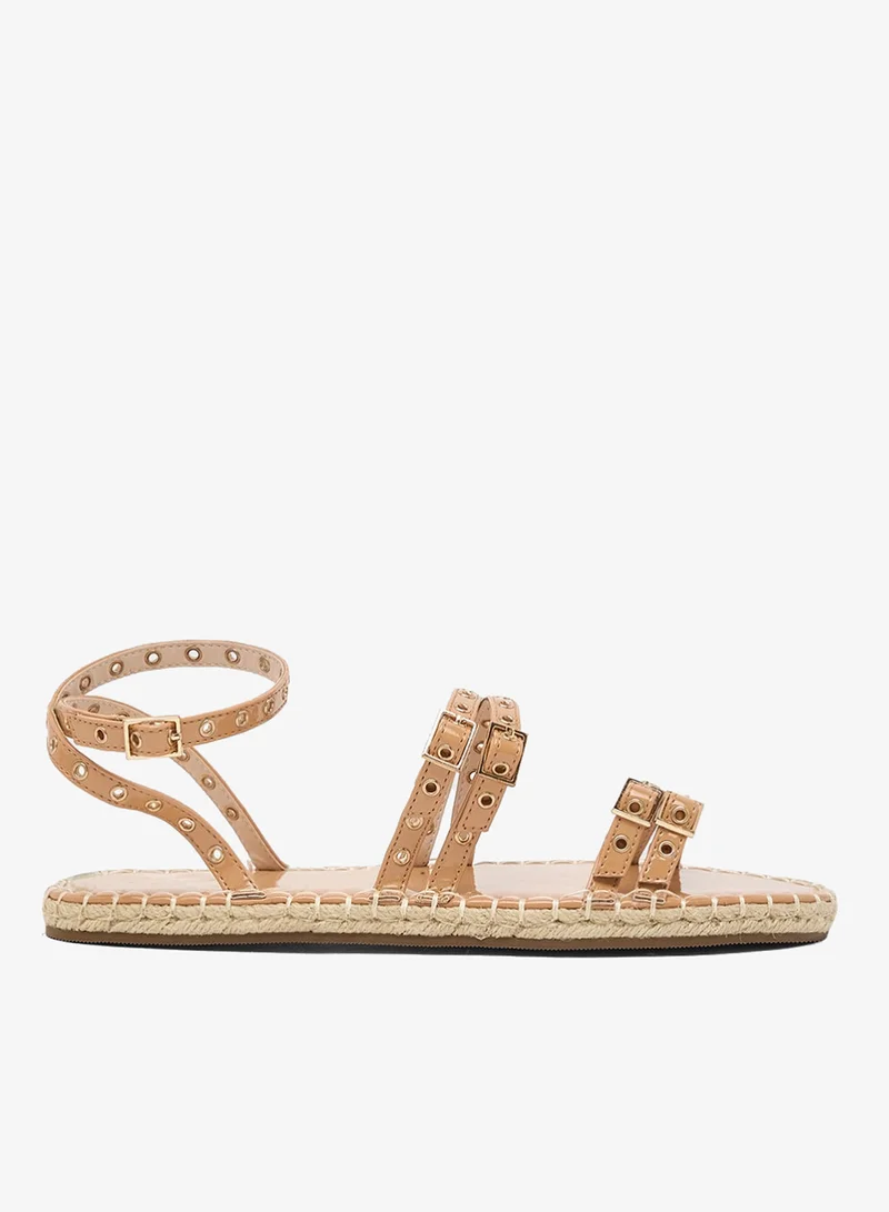 Ginger Studded Multi Strap Flat Sandal
