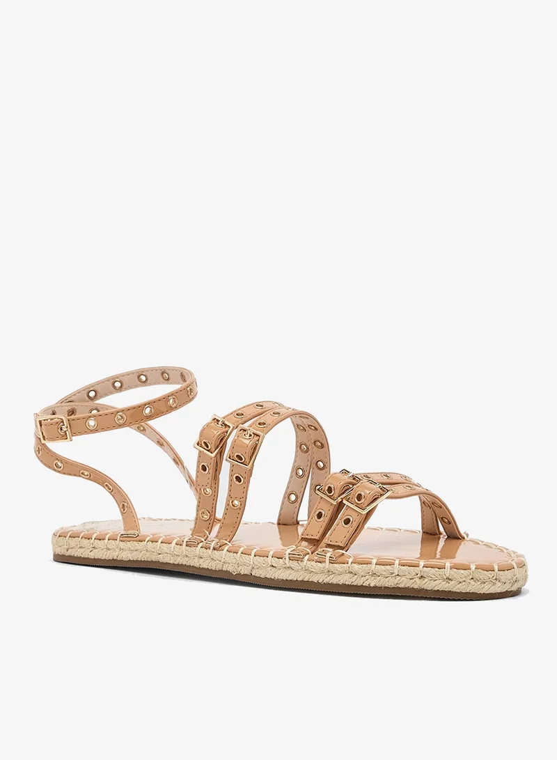 Ginger Studded Multi Strap Flat Sandal
