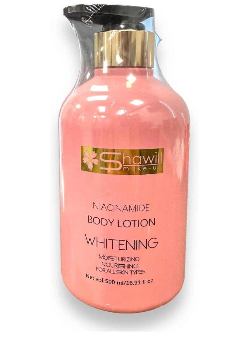 Shawill sakura body lotion 500ml niacinamide cherry whitening brighten moisturizing nourish dry skin - Image 3