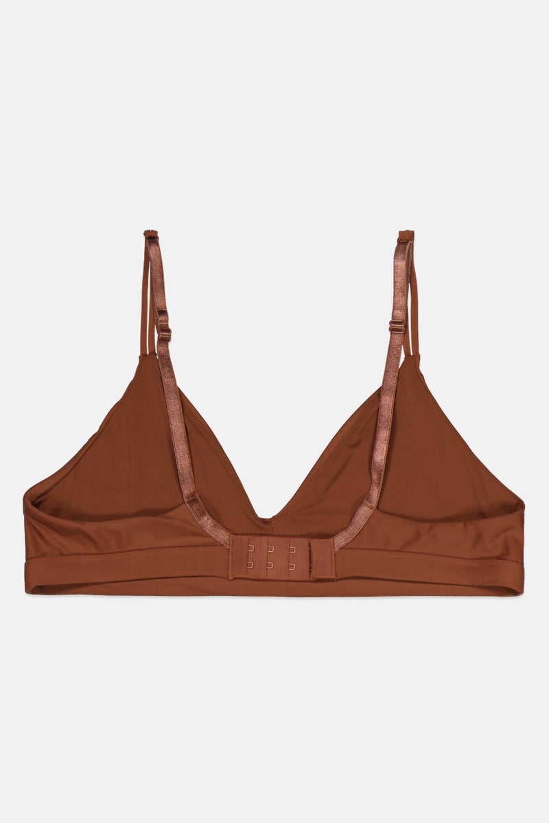 Nude Barre Women Plain Seamless Bralette, Brown  - Image 2