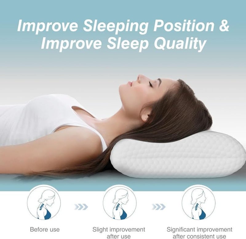 SPANCIA SPANCIA Premium Memory Foam Pillow Orthopedic Neck Support Cooling Gel Technology Hypoallergenic Cover Adjustable Loft for Side Back Stomach Sleepers Size16x24 Pack of 1 - Image 5