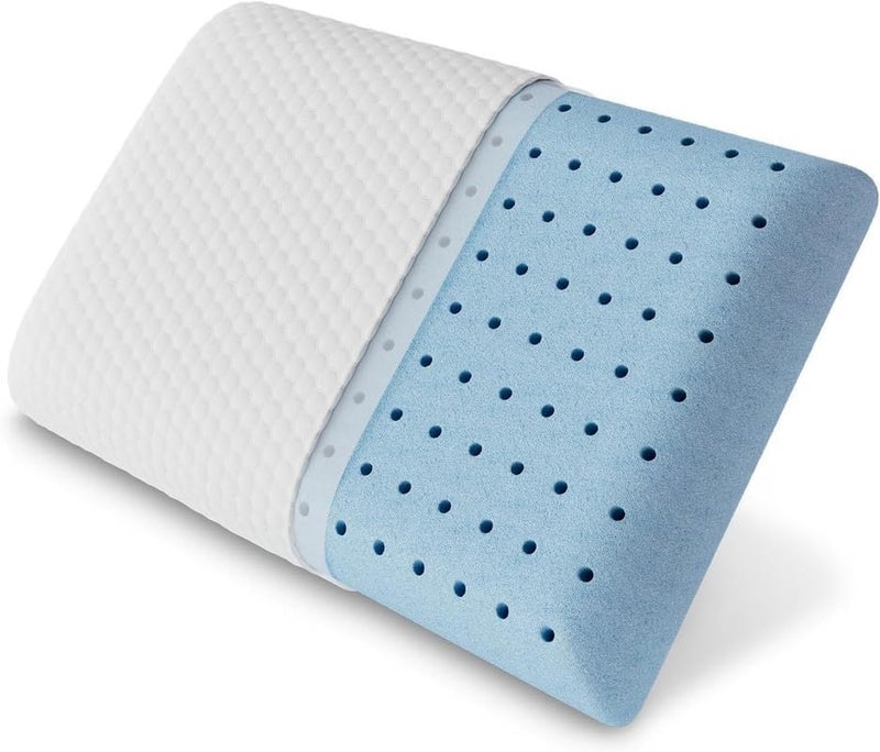 SPANCIA SPANCIA Premium Memory Foam Pillow Orthopedic Neck Support Cooling Gel Technology Hypoallergenic Cover Adjustable Loft for Side Back Stomach Sleepers Size16x24 Pack of 1 - Image 1