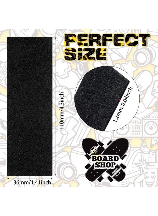 Tinlade 100 Pcs Fingerboard Foam Grip Tape Black Fingerboard Grip Tape 110 mm x 36 mm Skateboard Deck Stickers - Image 2