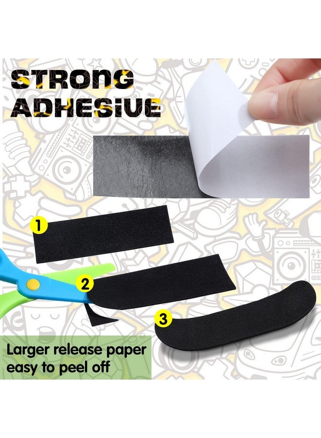 Tinlade 100 Pcs Fingerboard Foam Grip Tape Black Fingerboard Grip Tape 110 mm x 36 mm Skateboard Deck Stickers - Image 4