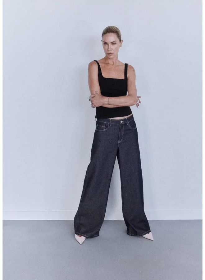مانجو Low-Rise Wideleg Jeans