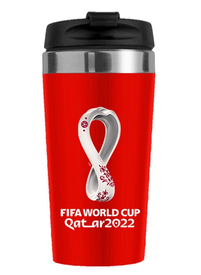 FIFA World Cup 2022 Printed Travel Mug with Lid Stainless Steel Spain - Image 2
