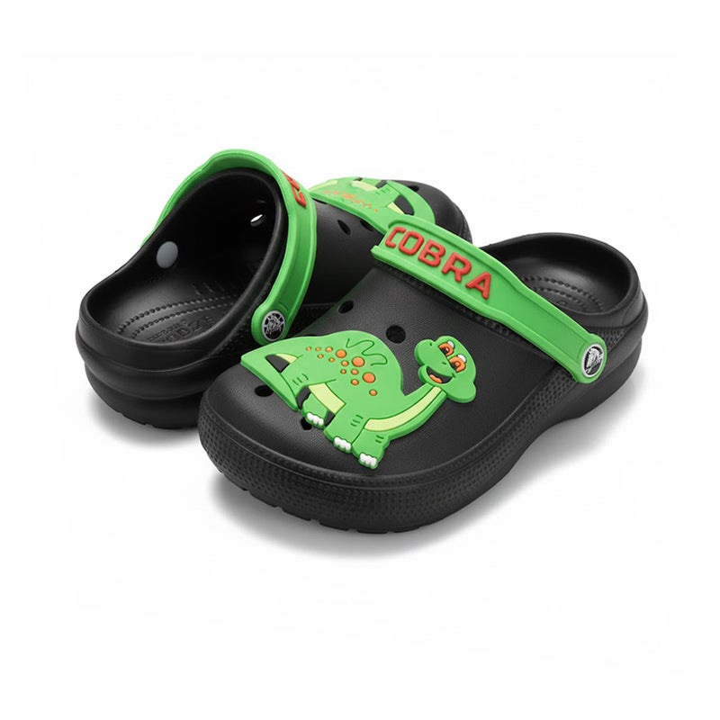 Kids DINO Clogs, Lightweight Slip-On Clog with Back Strap, Soft & Fun Design for Boys and Girls