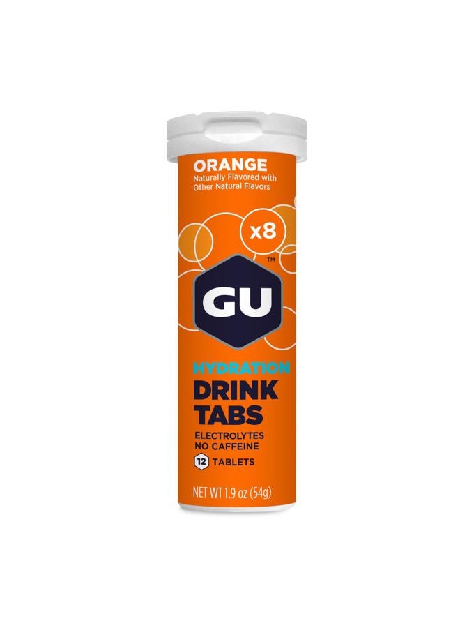 Gu Energy Hydration Drink Tabs - Electrolyte Tablets for Fitness & Endurance Sports, Rehydration Beverage, Orange, 96 Servings - Image 1