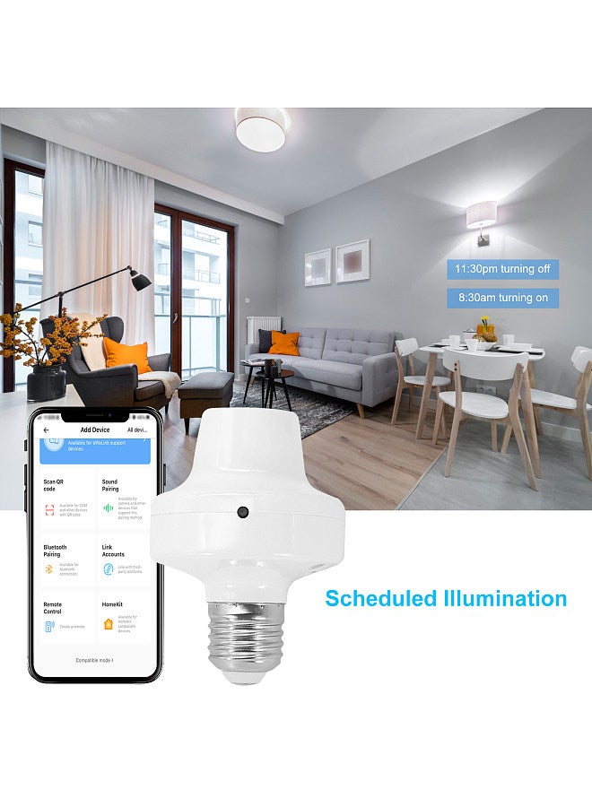 A C90-250V Wirelessly BT Connected Intelligent Light Bulbs E27 Base Socket Holder Supported Phones App Control/ Timing Times Delay Function/ Voice Control/ Sharing/ Replacement for Android&IOS System  - Image 5