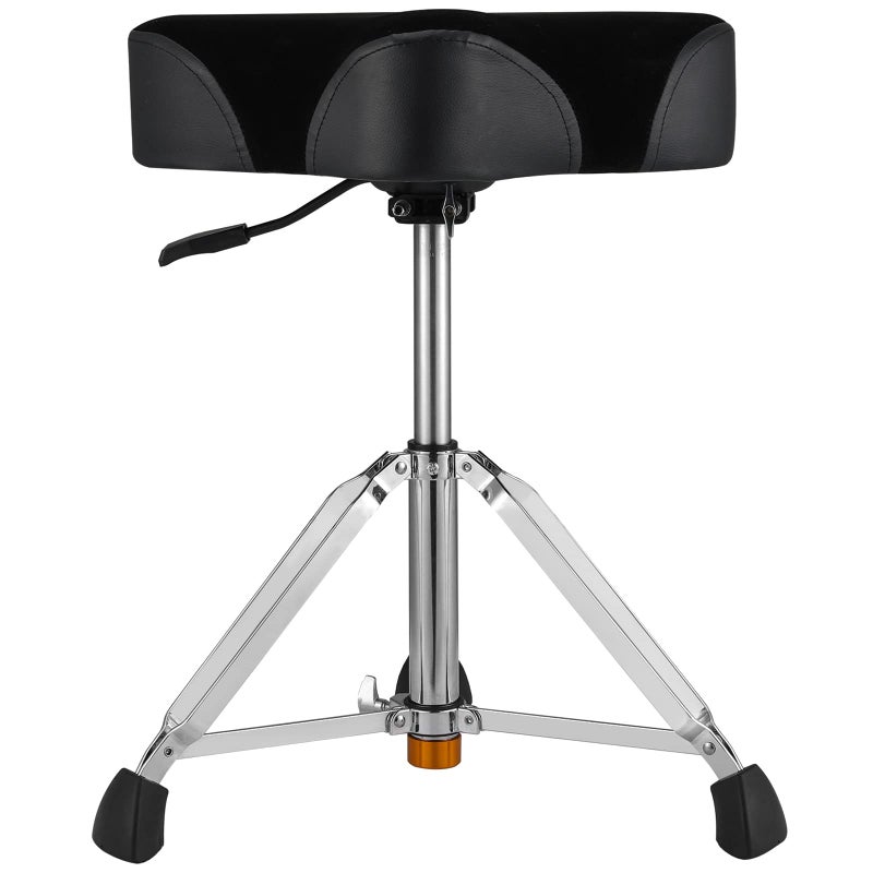 Starfavor Starfavor Drum Throne Airlift Height Adjustable Padded Seat Stool Heavy Duty Hydraulic Drum Throne Seat Saddle Motocycle Style with Double Braced AntiSlip Feet ST700