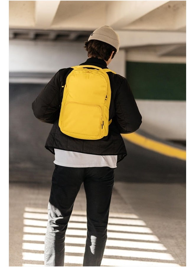 The Backpack- Casual daypack backpacks for every function. Compact but spacious 18L aesthetic traveling backpack with laptop compartment. (Tan)