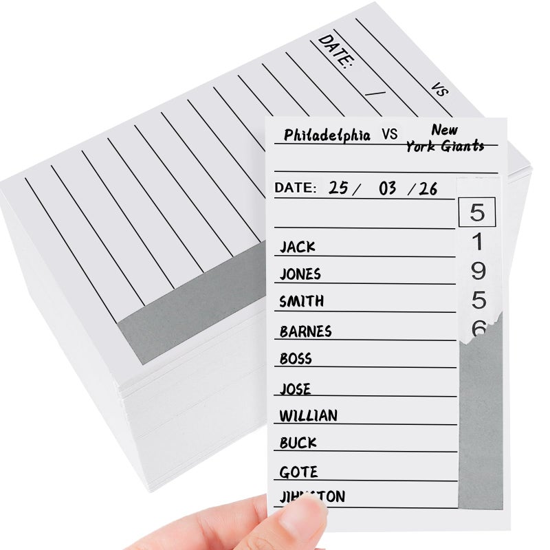 Axcoix 160 Pack Strip Cards for Gambling, 10 Line Football Strip Cards, No-Repeat Pull Tabs Gambling Tickets for Soccer Football Baseball Sports Box Game Betting - Image 1