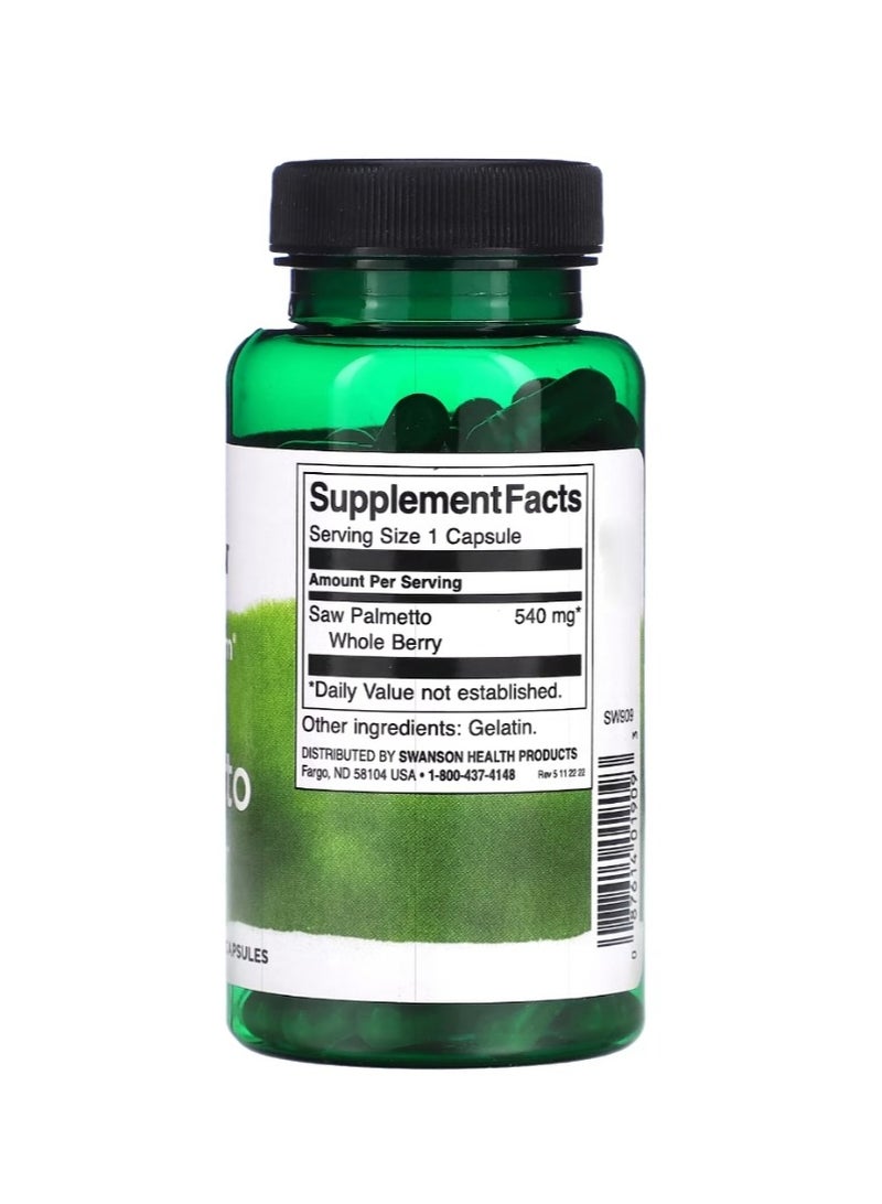 SWANSON Saw Palmetto 540 mg 100 Capsules - Image 2