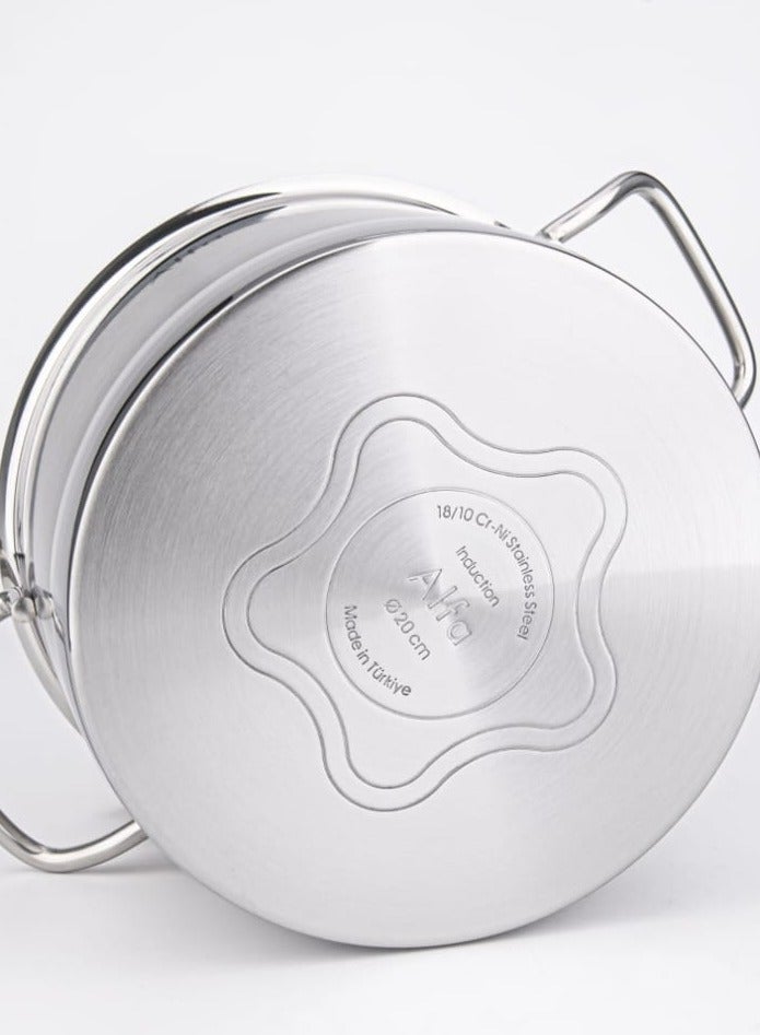 Homemaker ALFA 1.9L Casserole Pot – Stainless Steel, Non-Stick, Oven Safe | Compact Size 16x10 cm for Individual or Couple Meals | Made in Turkey - Image 2