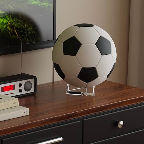 SVENJBB Clear Acrylic Basketball Holder, Display Ball Stand for Football, Soccer, Volleyball, Acrylic Ball Stand with Rubber Feet and Silver Pegs for Displaying Sports Memorabilia, 1 Pack - Image 3