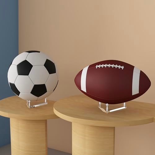 SVENJBB Clear Acrylic Basketball Holder, Display Ball Stand for Football, Soccer, Volleyball, Acrylic Ball Stand with Rubber Feet and Silver Pegs for Displaying Sports Memorabilia, 1 Pack - Image 5
