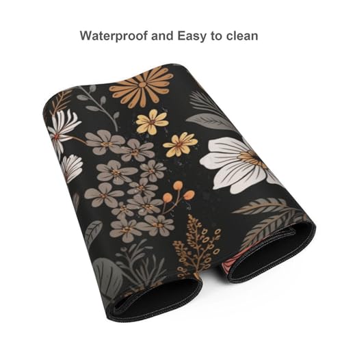 KOBWOPI 35.4 x 15.7 in, Waterproof XXL Large Mouse Pad for Desk, Extended Keyboard Mouse Mat for Computer Office, Big Laptop Mouse pad, Gaming Pc-Boho Flowers - Image 4