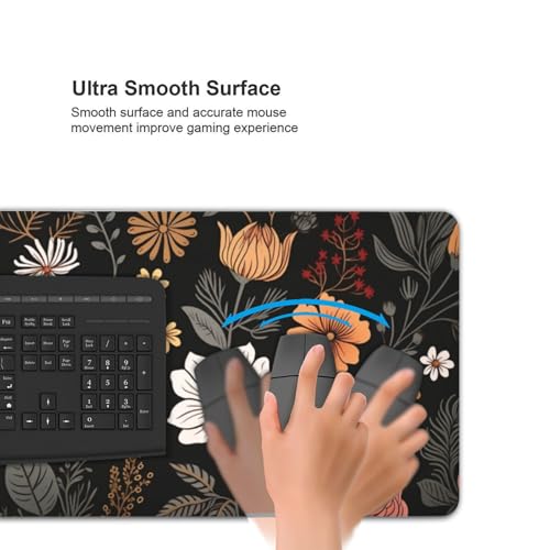 KOBWOPI 35.4 x 15.7 in, Waterproof XXL Large Mouse Pad for Desk, Extended Keyboard Mouse Mat for Computer Office, Big Laptop Mouse pad, Gaming Pc-Boho Flowers - Image 5