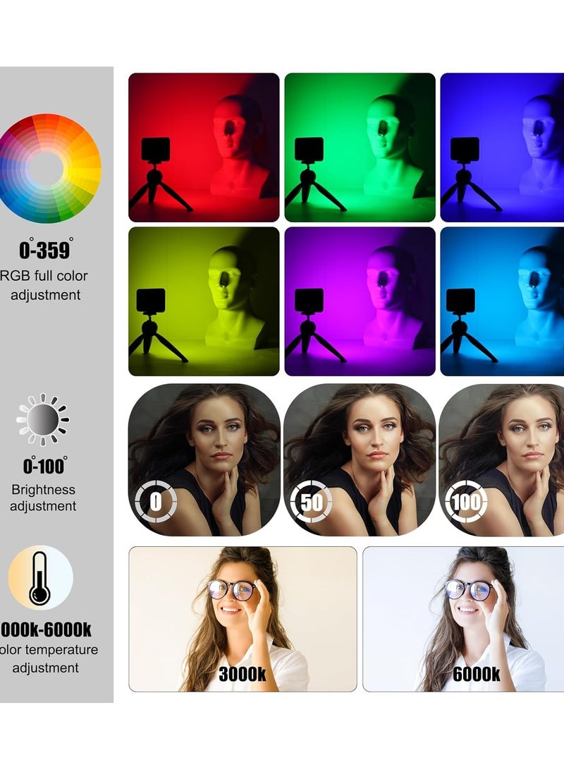 RGB LED Video Light Live Streaming Video Portable Camera Lights with 0-360 Full Color CRI 95+ 3000K/6000K 3000mAh Rechargeable LED Lighting for Photography, Vlogging, Video Conference  - Image 2