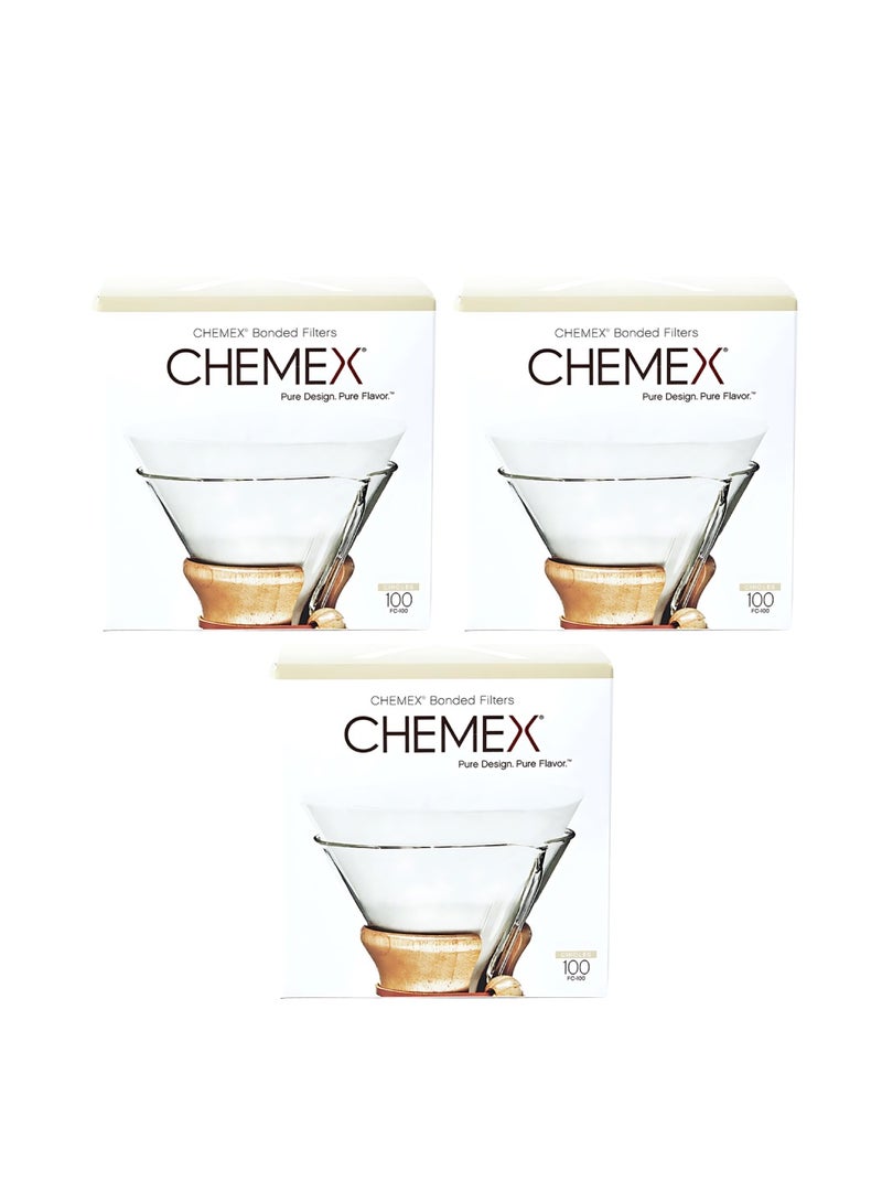 Chemex Bonded Coffee Filter - Pre Folded Circles- Compatible with CM-1, CM-1C, CM-1GH Coffee Makers, 100 filters per pack ,3 pack (300 pcs) - Image 1