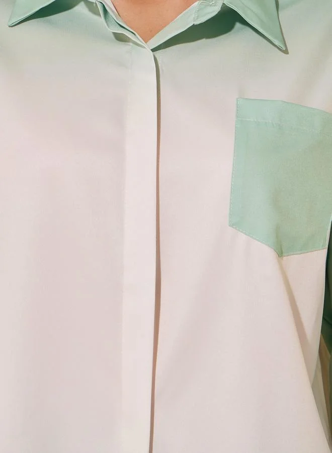 Take Two Long Sleeve Collared Ombre Shirt and Trousers Set