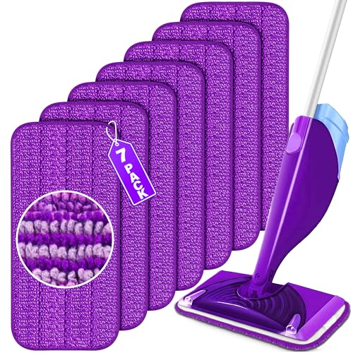 FORSPEEDER Reusable Mop Pads for Swiffer WetJet Wet Pads Refills for 12 Spray Mop Microfiber Refill Machine Washable Up to 100 Floor Cleaning for All Kinds of Floor Types 7 Pack - Image 1