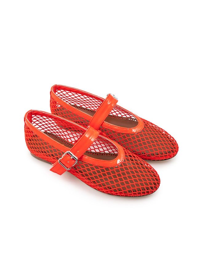 Spring And Summer European And American Mesh Flats With Buckle Ballet Ma Lizhen Mesh Sandals