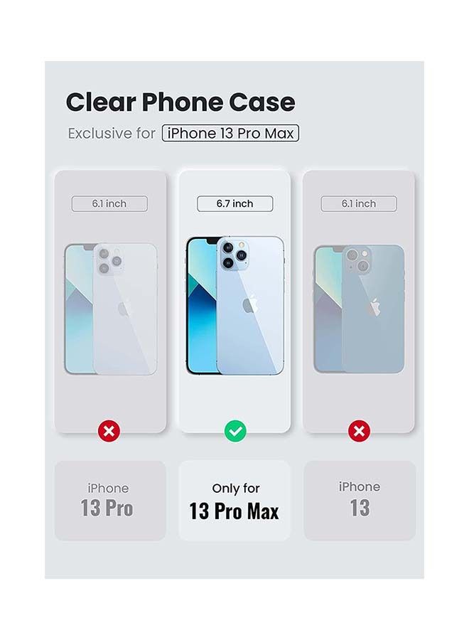 جراب واقٍ لهاتف iPhone متوافق مع 13 Pro Max شفاف مع امتصاص الصدمات ومضاد للخدش وقواطع دقيقة من مادة TPU وغطاء خلفي شفاف ملائم نحيف مقاس 6.7 بوصات - Image 2
