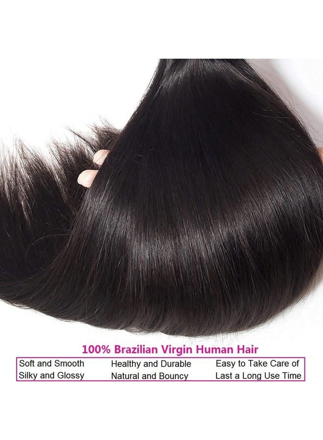 WOWQUEEN Human Hair Bundles Straight 16 18 20 22 Inch Brazilian Virgin Hair 4 Bundles Human Hair Straight 100% Unprocessed Straight Hair Bundles Weave Bundles Human Hair - Image 4