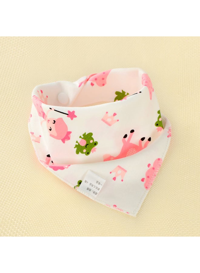 Baby's Towel Baby's Pure Cotton Triangle Towel Double Layer Cartoon Printed Baby's Triangle Towel Children's Bib