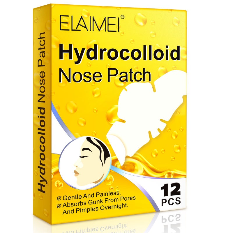 ELAIMEI Water Colloid Blackhead Removal Nose Strips for Pore Cleansing, Gentle on Skin, 12pcs - Image 5