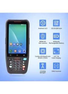 Generic Handheld POS Android 10.0 PDA Terminal 1D/2D/QR Barcode Scanner Support 2/3/4G WiFi BT Communication with 4.0 Inch Touchscreen  - Image 2