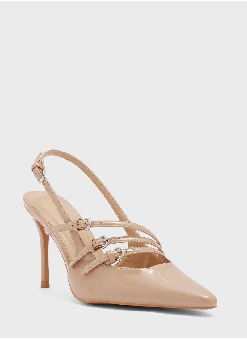 ELLA - Strappy Buckle Patent Pumps - Image 1