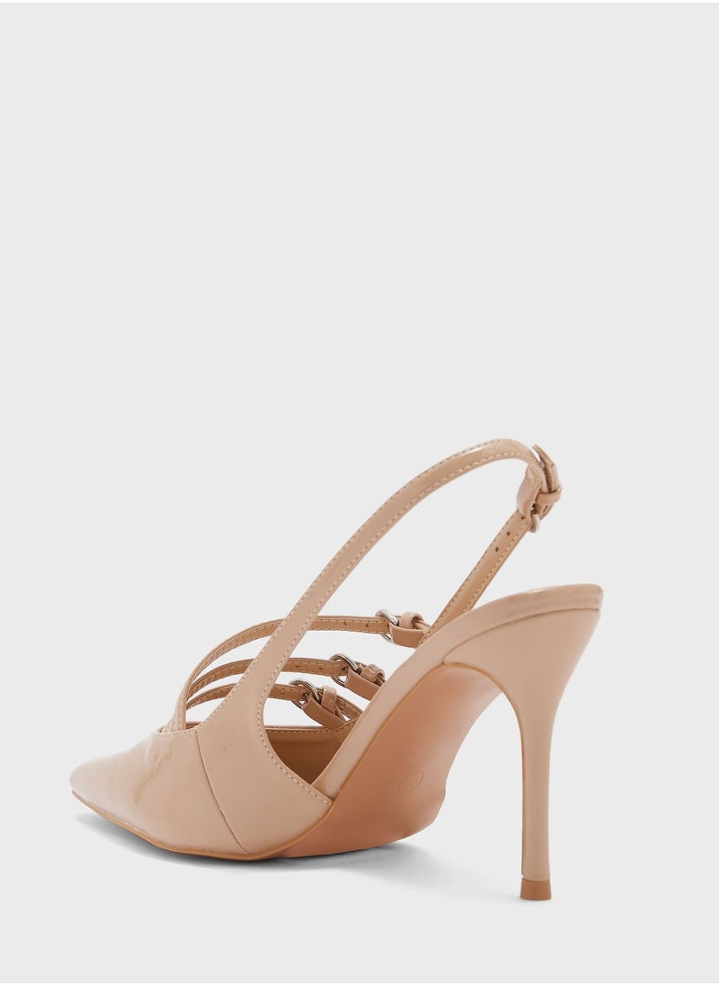 ELLA - Strappy Buckle Patent Pumps - Image 1
