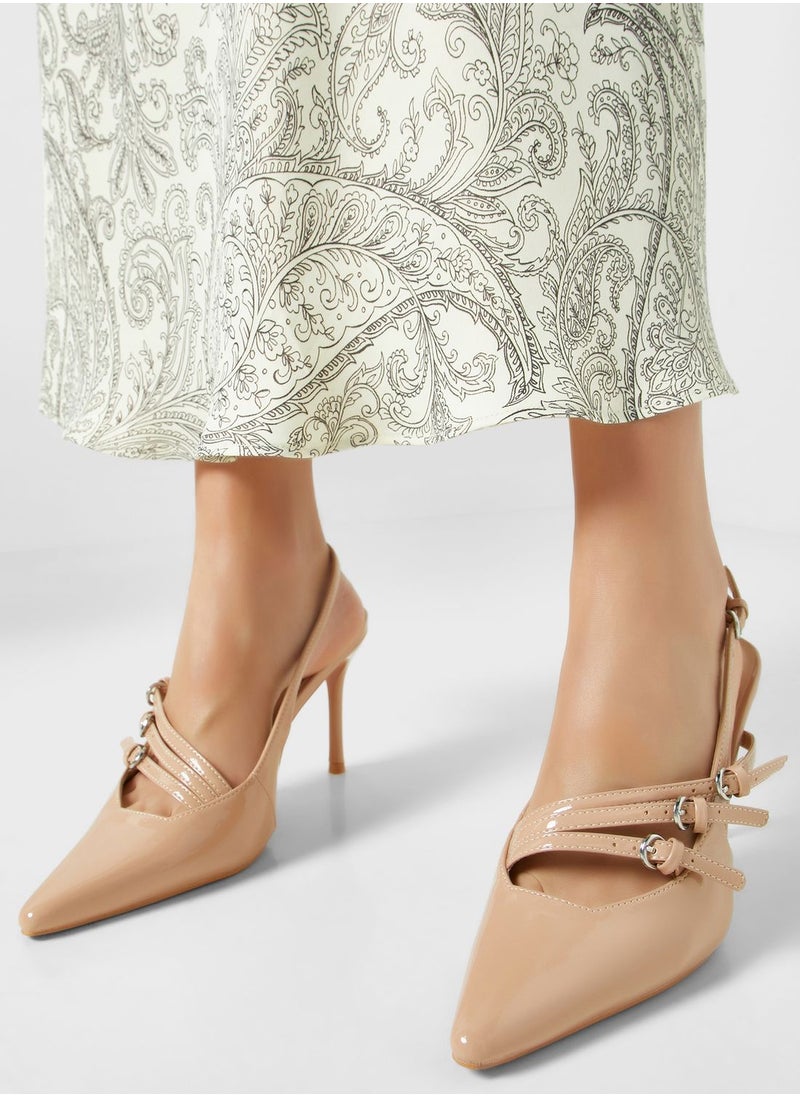 ELLA - Strappy Buckle Patent Pumps - Image 1