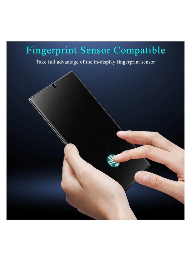 TIGER [2+2 Pack] Samsung S23 Ultra Matte Privacy Screen Protector | Compatible Fingerprint | Anti-Spy Anti-Glare Full Adhesive Flexible Film + Camera Lens Glass Protector for Galaxy S23 Ultra 6.8” - Image 3