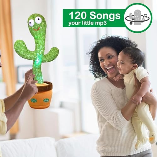 VENTUREBELL Rechargeable Toys Talking Cactus Baby Toys for Kids Dancing Cactus Toys Can Sing Wriggle & Singing Recording Repeat What You Say Funny Education Toys - Image 4