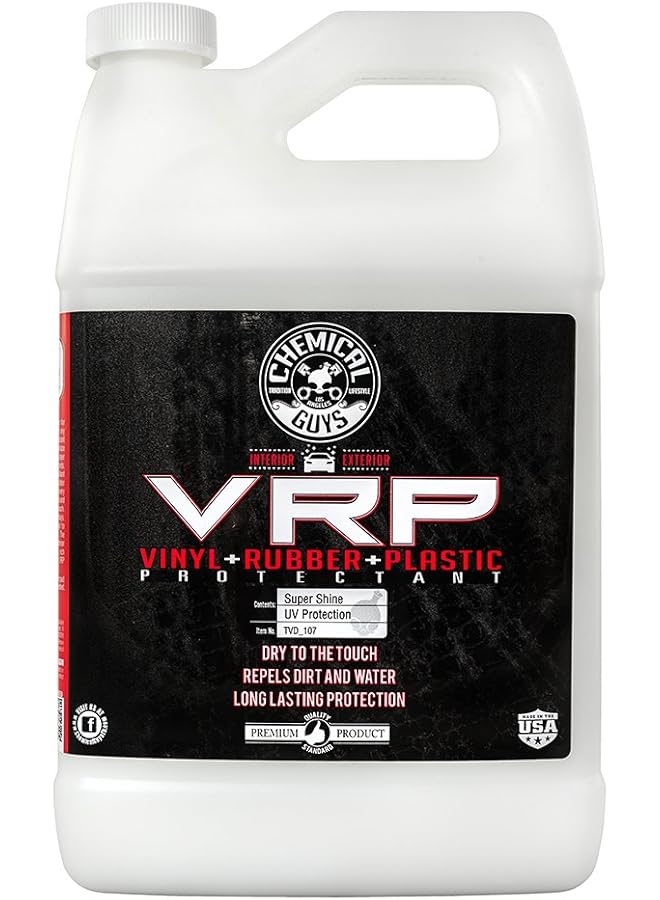 Chemical Guys Tvd_107 V.R.P. Vinyl, Rubber And Plastic Non-Greasy Dry-To-The-Touch Long Lasting Super Shine Dressing For Tires, Trim And More (1 Gal) - Image 1